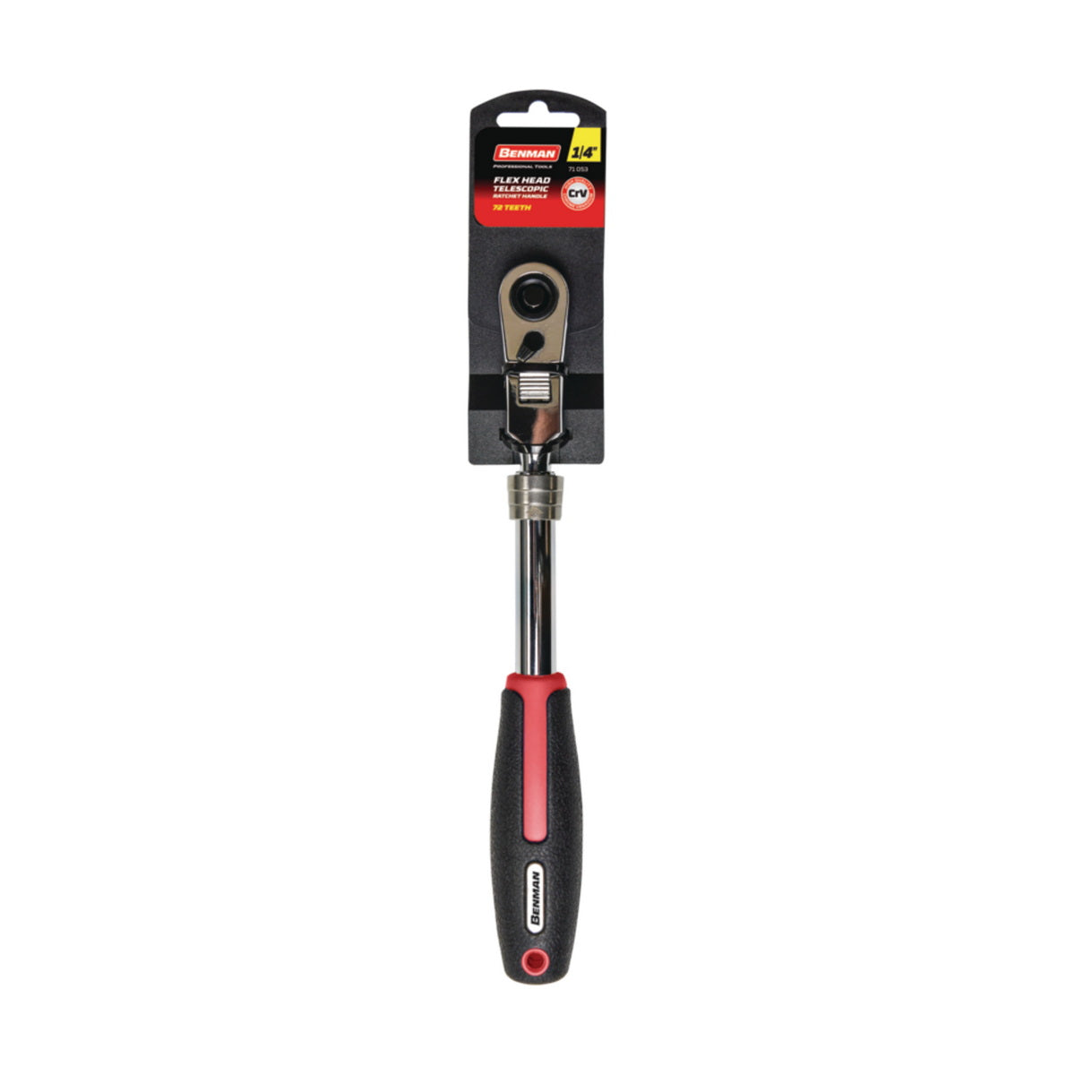 Benman Επαγγελματική Μανέλα Με Καστάνια CrV 72 Δοντιών Βαρέως Τύπου Με Επεκτεινόμενη Κεφαλή
