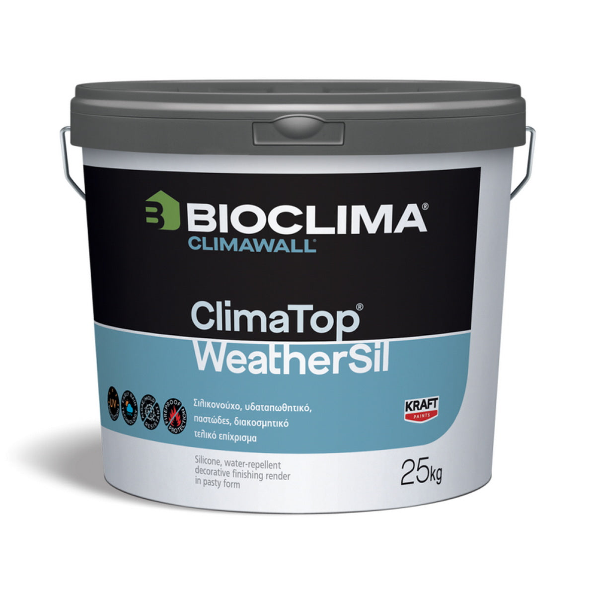 Bioclima Climatop WeatherSil Ινοπλισμένος Σιλικονούχος Έτοιμος Σοβάς Τελικής Επίστρωσης Θερμομόνωσης K