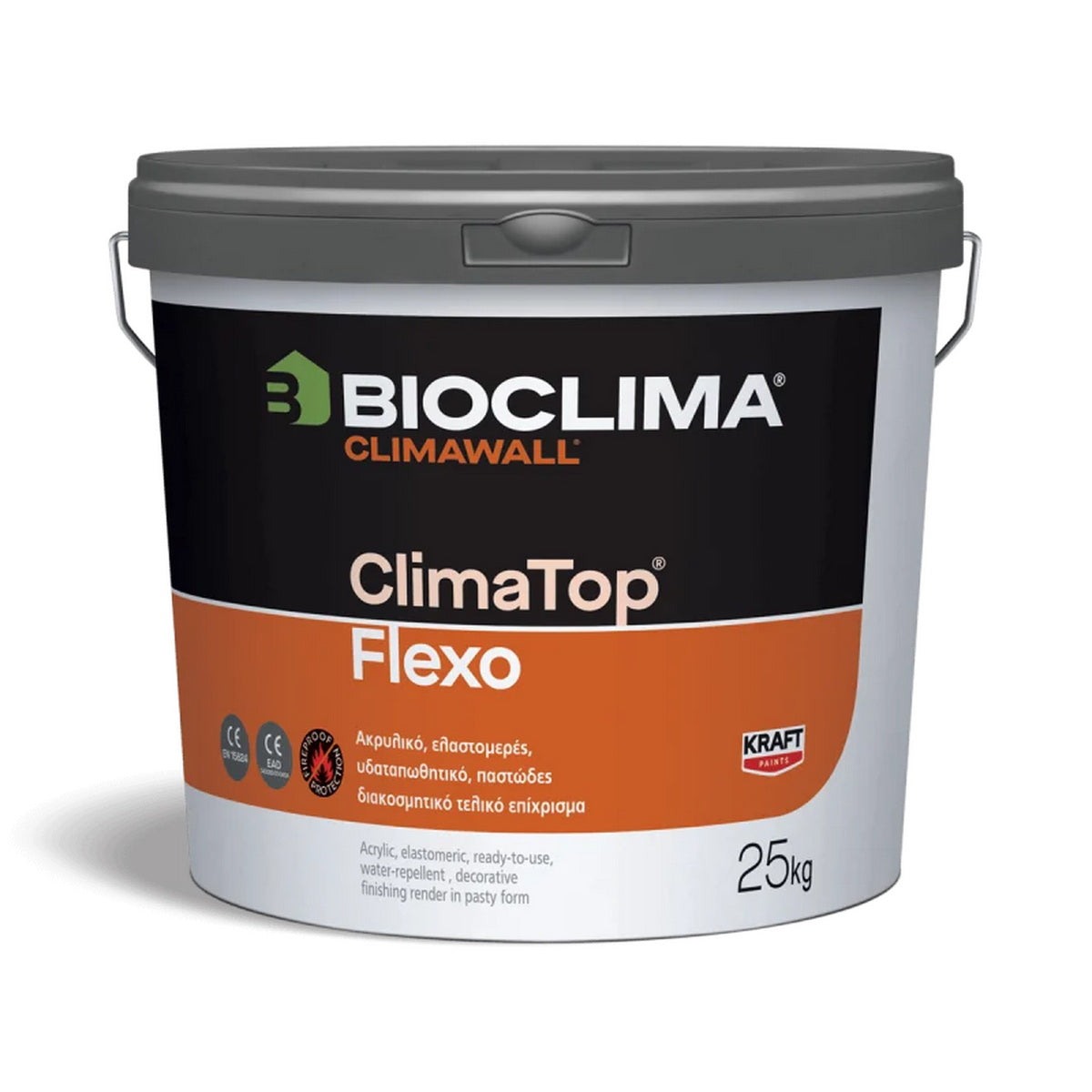 Bioclima ClimaTop Flexo Ακρυλικός Ελαστομερής Τελικός Σοβάς Θερμοπρόσοψης Graffiato