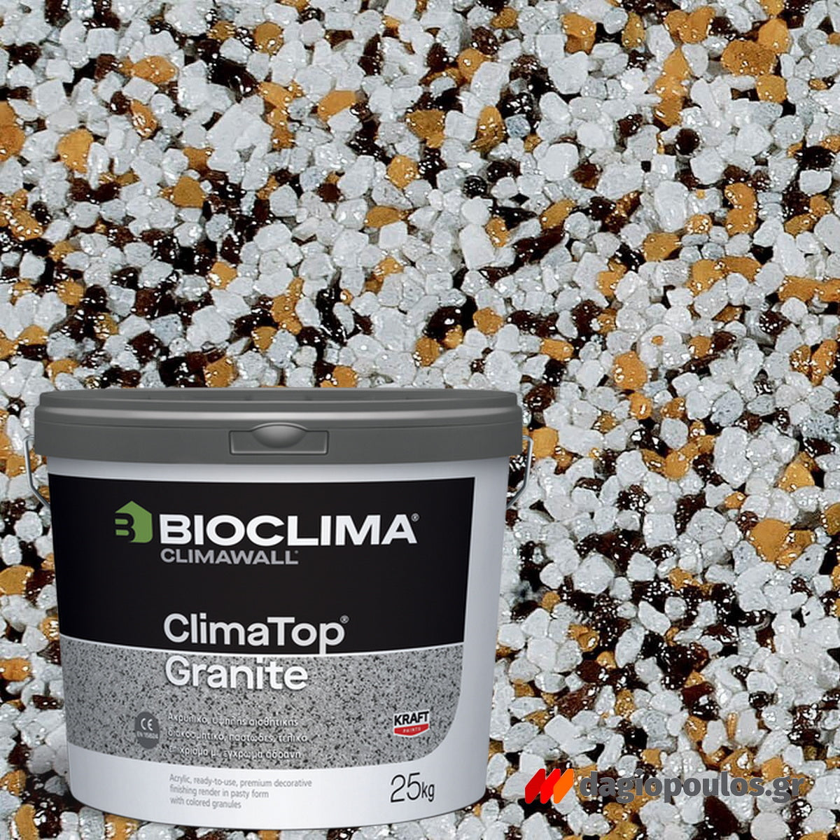 Bioclima ClimaTop Granite Ακρυλικό Παστώδες Διακοσμητικό Τελικό Επίχρισμα 25kgr BC500 SUNSET