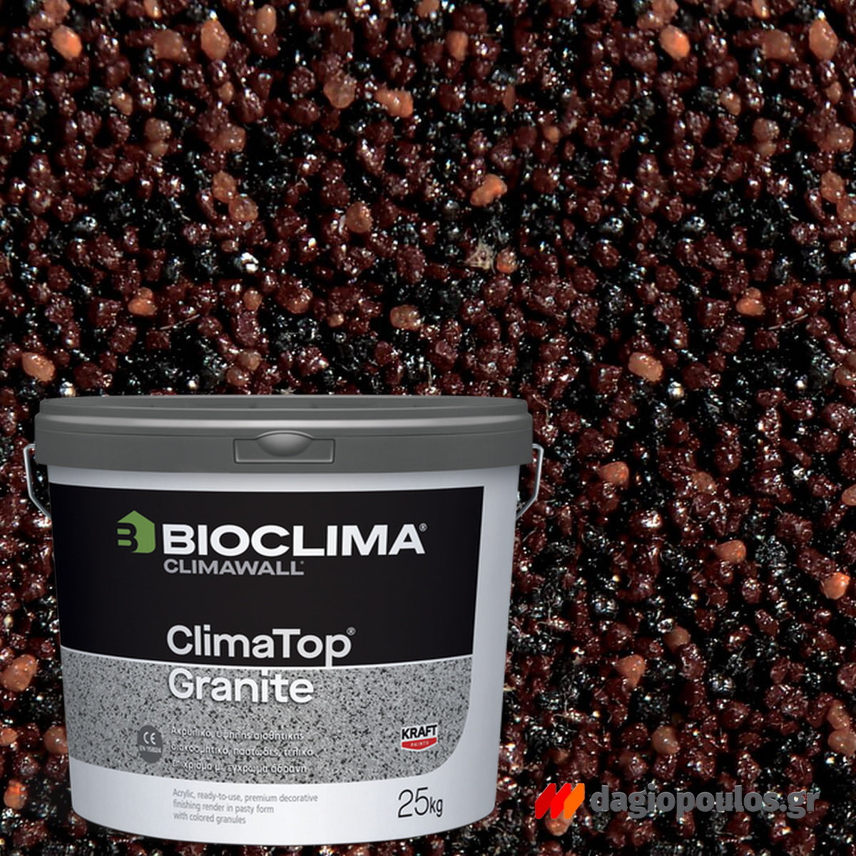 Bioclima ClimaTop Granite Ακρυλικό Παστώδες Διακοσμητικό Τελικό Επίχρισμα 25kgr KM2005 VOLCANIC ROCK