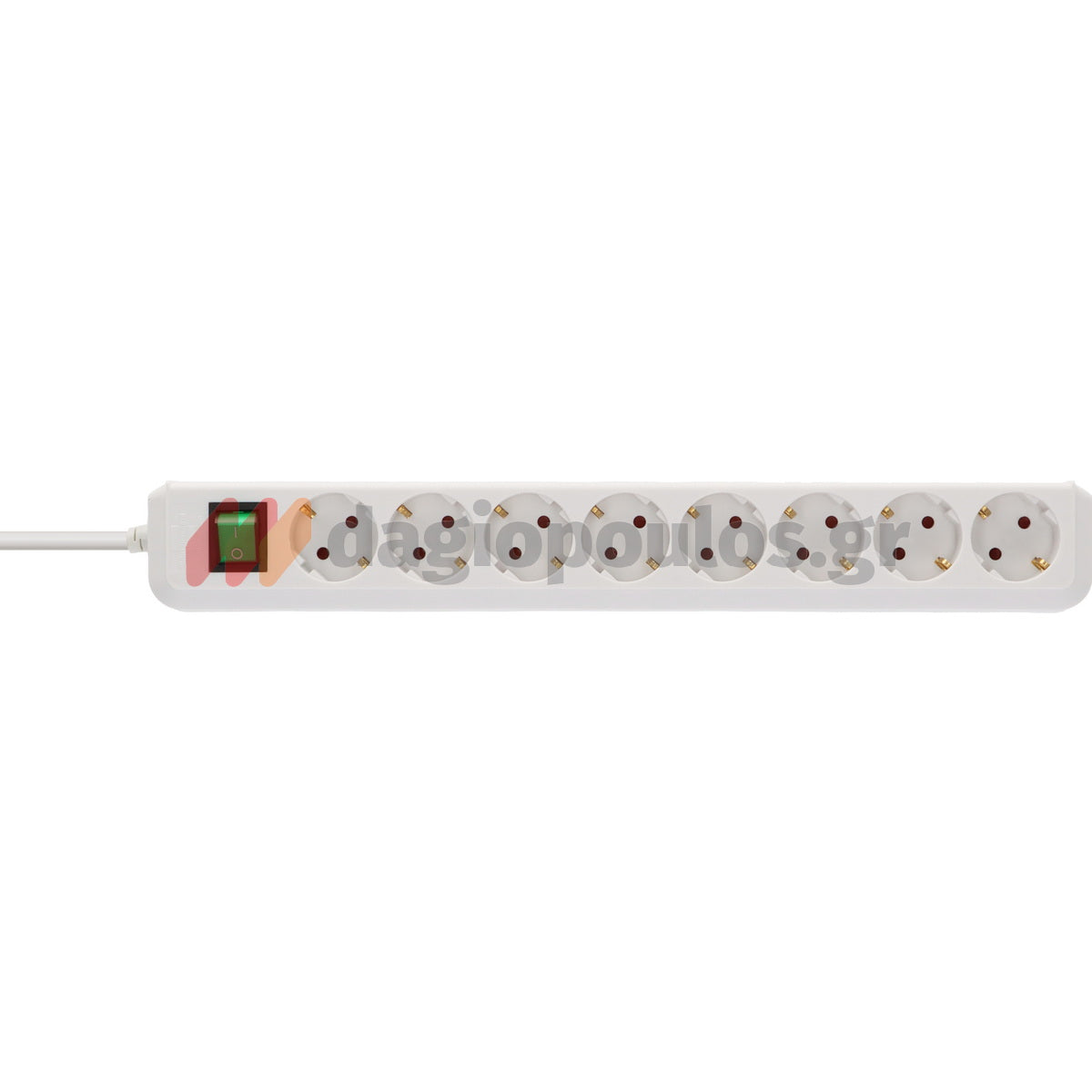 Brennenstuhl Eco-Line Πολύπριζο 8 Θέσεων Με Διακόπτη Λευκό