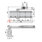 Cisa C1510 Μηχανισμός Επαναφοράς Θυρών (Σούστα) Ρυθμιζόμενος 80Kg ΚΑΦΕ