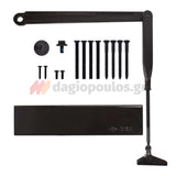 Cisa C1610 Μηχανισμός Επαναφοράς Θυρών (Σούστα) Ρυθμιζόμενος 80kg Με Στοπ ΜΑΥΡΟΣ