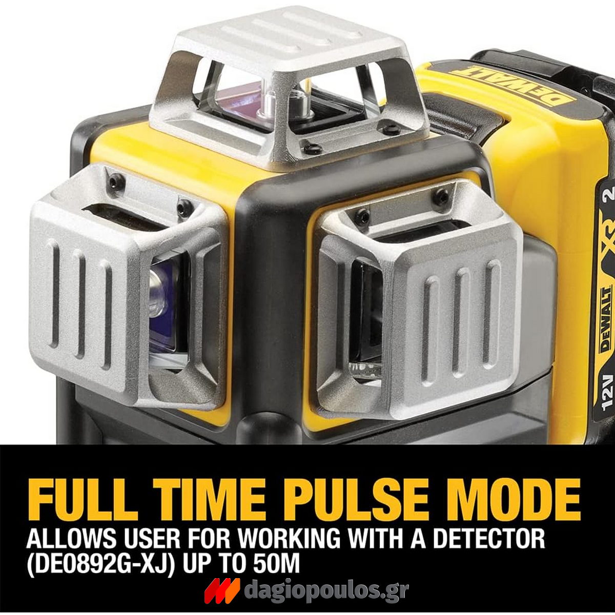 DeWalt DCE089D1G-QW Αλφάδι Laser 12V Πολλαπλών Γραμμών Πράσινο 3x360° Με Μπατ.2.0Ah - Φορτιστή - Βαλίτσα