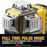 DeWalt DCE089D1G-QW Αλφάδι Laser 12V Πολλαπλών Γραμμών Πράσινο 3x360° Με Μπατ.2.0Ah - Φορτιστή - Βαλίτσα