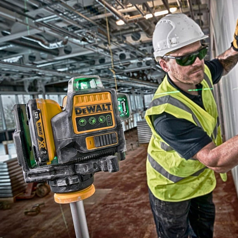 DeWalt DCE089D1G-QW Αλφάδι Laser 12V Πολλαπλών Γραμμών Πράσινο 3x360° Με Μπατ.2.0Ah - Φορτιστή - Βαλίτσα