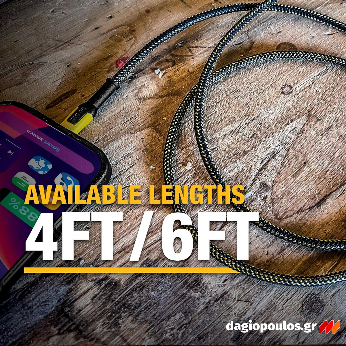 DeWalt 1311354DWG Ενισχυμένο Καλώδιο Type-C σε Type-C 1.8m