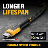 DeWalt 1311354DWG Ενισχυμένο Καλώδιο Type-C σε Type-C 1.8m