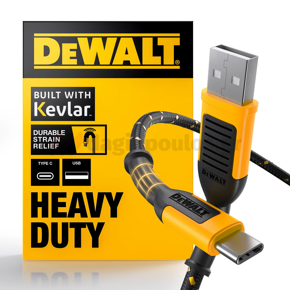 DeWalt 1311349DWG Ενισχυμένο Καλώδιο USB-A σε TYPE-C 3mtr