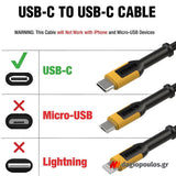 DeWalt 1311349DWG Ενισχυμένο Καλώδιο USB-A σε TYPE-C 3mtr