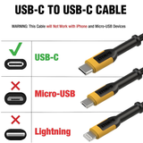 DeWalt 1311348DWG Ενισχυμένο Καλώδιο USB-A σε Type-C 1.8mtr