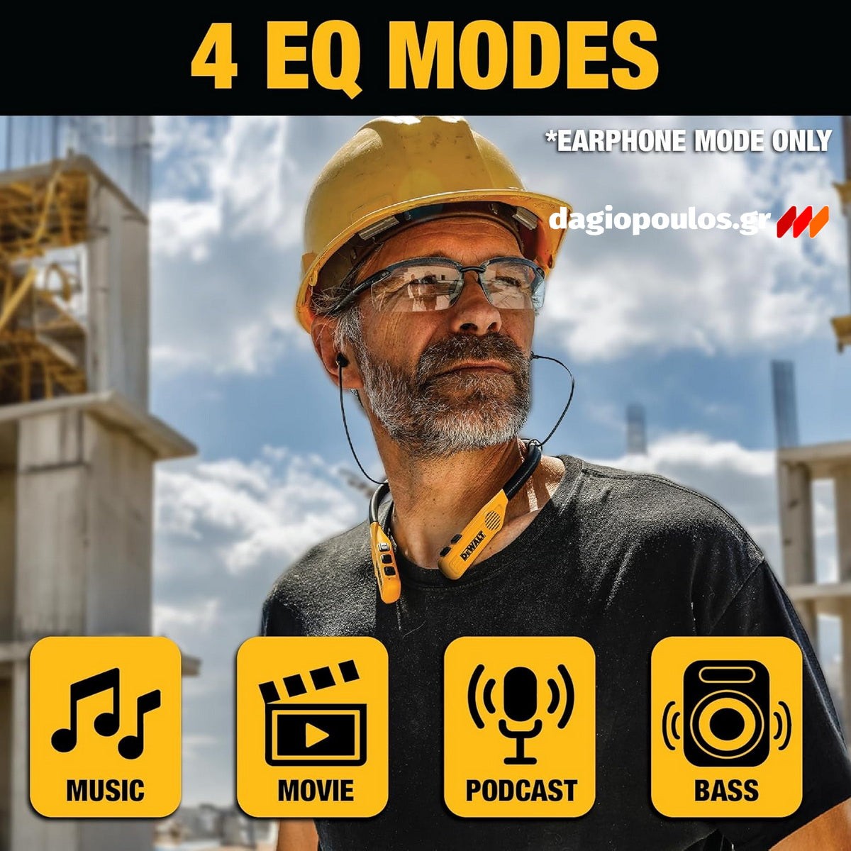 DeWalt 1902093DWG Ασύρματα Ακουστικά Pro Max με Στήριξη Λαιμού