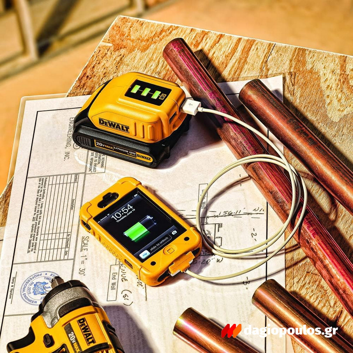 DeWalt DCB090 Αντάπτορας Φόρτισης XR Με Θύρα USB XR 10.8V-18.0V-54.0V Li-Ion
