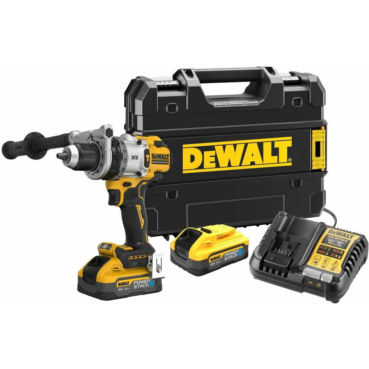 DeWalt DCD1007H2T-QW Brushless Δραπανοκατσάβιδο Κρουστικό Μπαταρίας 18V Li-Ion Με 2 Μπατ.5.0Ah Powerstack - Φορτιστή - Βαλίτσα T-Stak