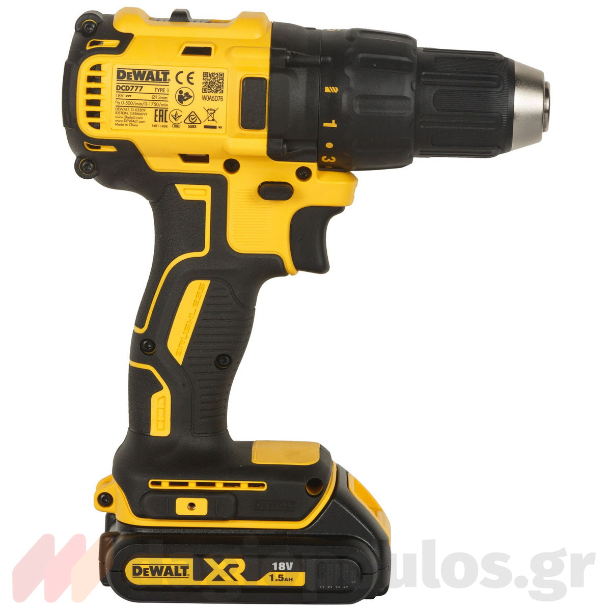 DeWalt DCD777S2T-QW Brushless Δραπανοκατσάβιδο Μπαταρίας 18V XR Με 2 Μπαταρίες 1.5Ah Li-Ion - Βαλίτσα
