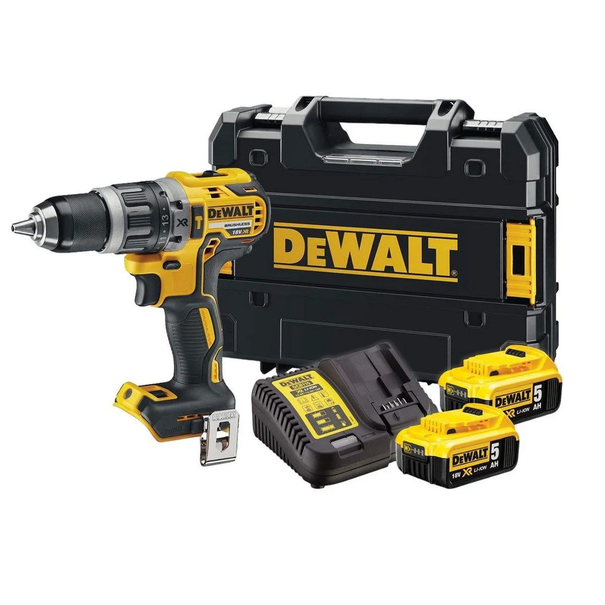 DeWalt DCD796P2-QW Brushless Κρουστικό Δραπανοκατσάβιδο Μπαταρίας 18V Li-Ion Με 2 Μπατ.5.0Ah - Φορτιστή - Βαλίτσα T-Stak