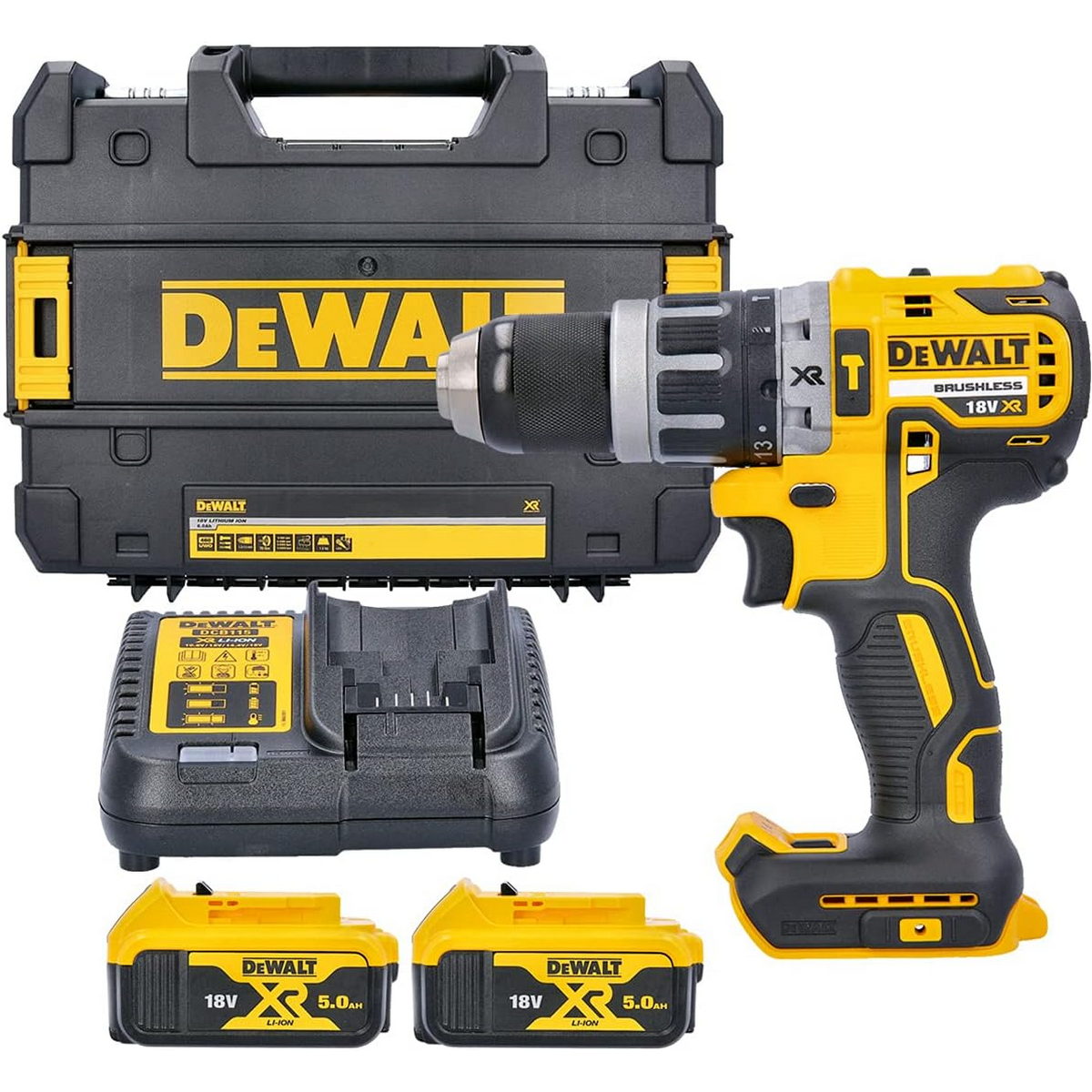 DeWalt DCD796P2-QW Brushless Κρουστικό Δραπανοκατσάβιδο Μπαταρίας 18V Li-Ion Με 2 Μπατ.5.0Ah - Φορτιστή - Βαλίτσα T-Stak