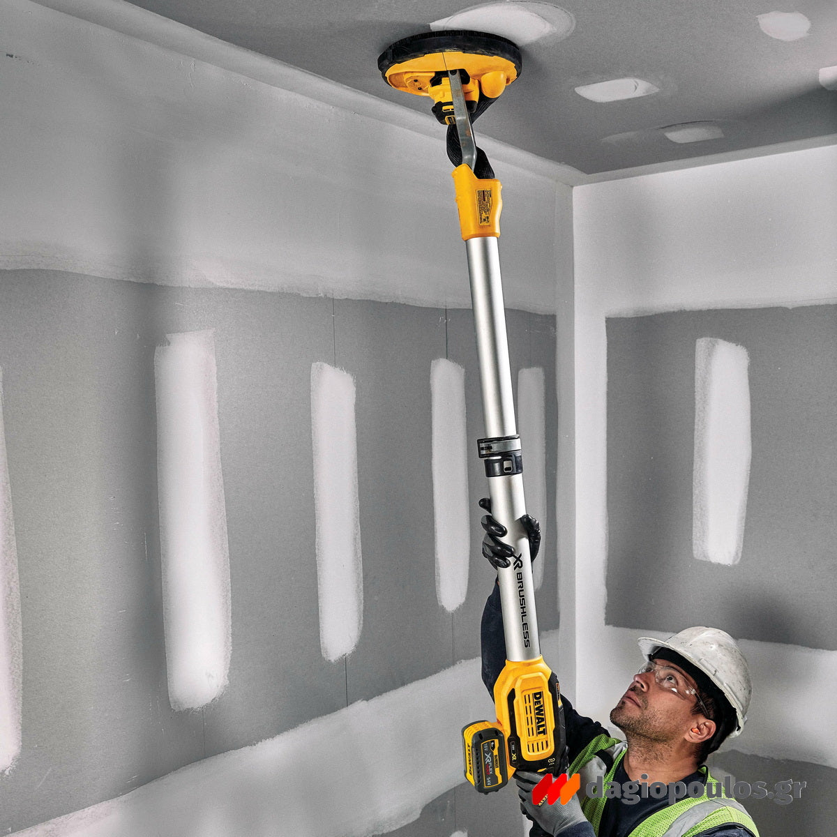 DeWalt DCE800T2-QW Brushless Τριβείο Τοίχου Γυψοσανίδας Ρυθμιζόμενο Πτυσσόμενο Μπαταρίας 18V Li-Ion 225mm Με 2 Μπαταρίες 6.0Ah