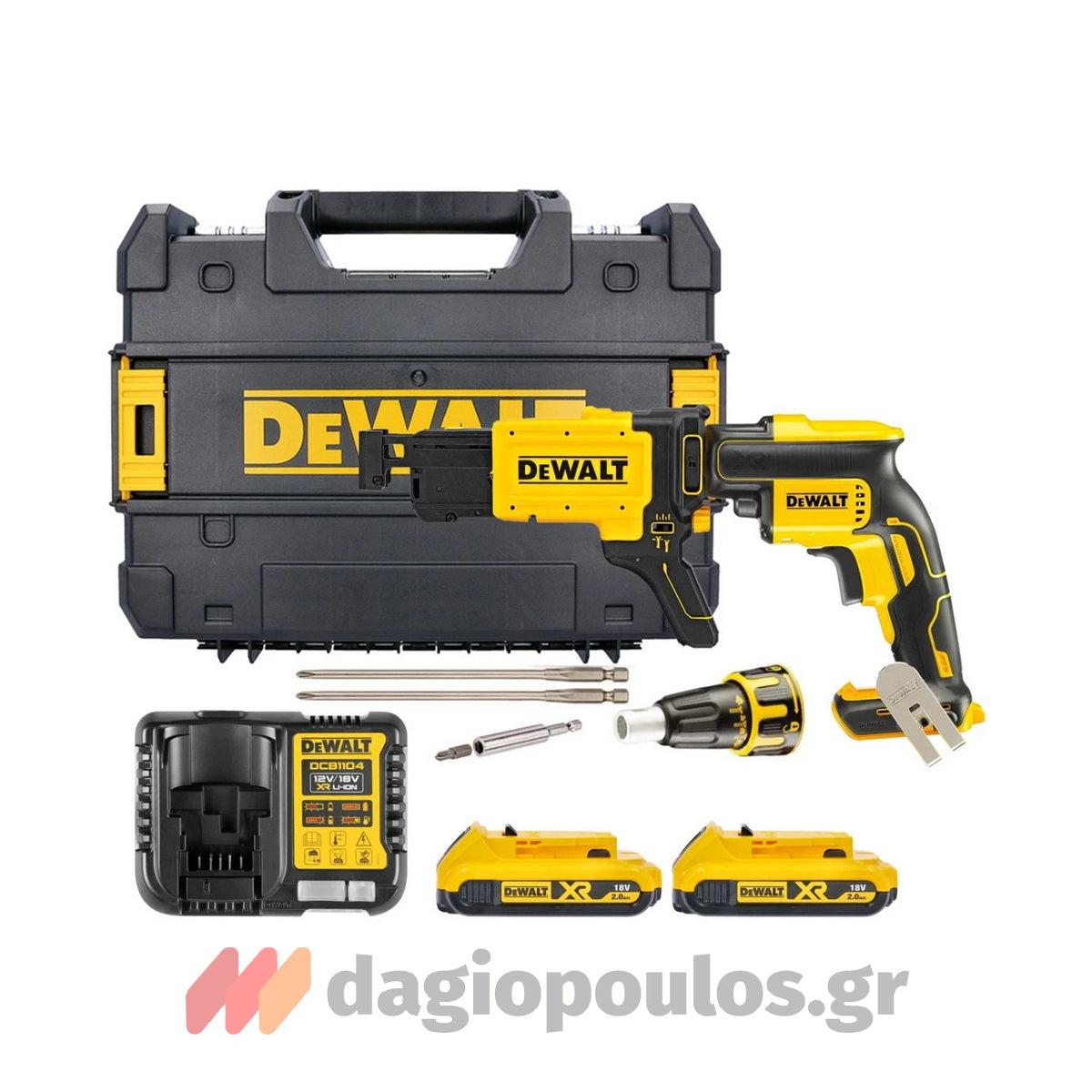 DeWalt DCF620D2K-QW Brushless Κατσαβίδι Γυψοσανίδας Μπαταρίας 18V Li-Ion Με 2 Μπατ.2.0Ah XR - Τροφοδότη Δεσμίδας - Φορτιστή - Βαλίτσα T-Stak