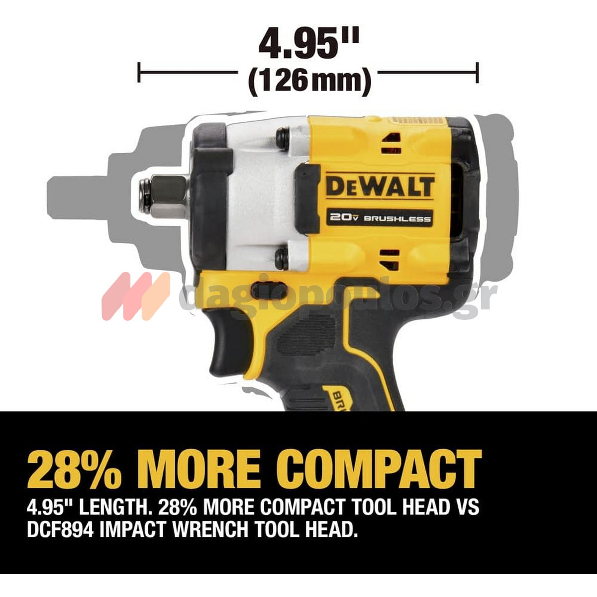 DeWalt DCF921H2T-QW Brushless Μπουλονόκλειδο Μπαταρίας 18V Li-Ion 1/2" 612Nm Με 2 Μπαταρίες 5.0Ah Powerstack & Βαλίτσα T-Stak