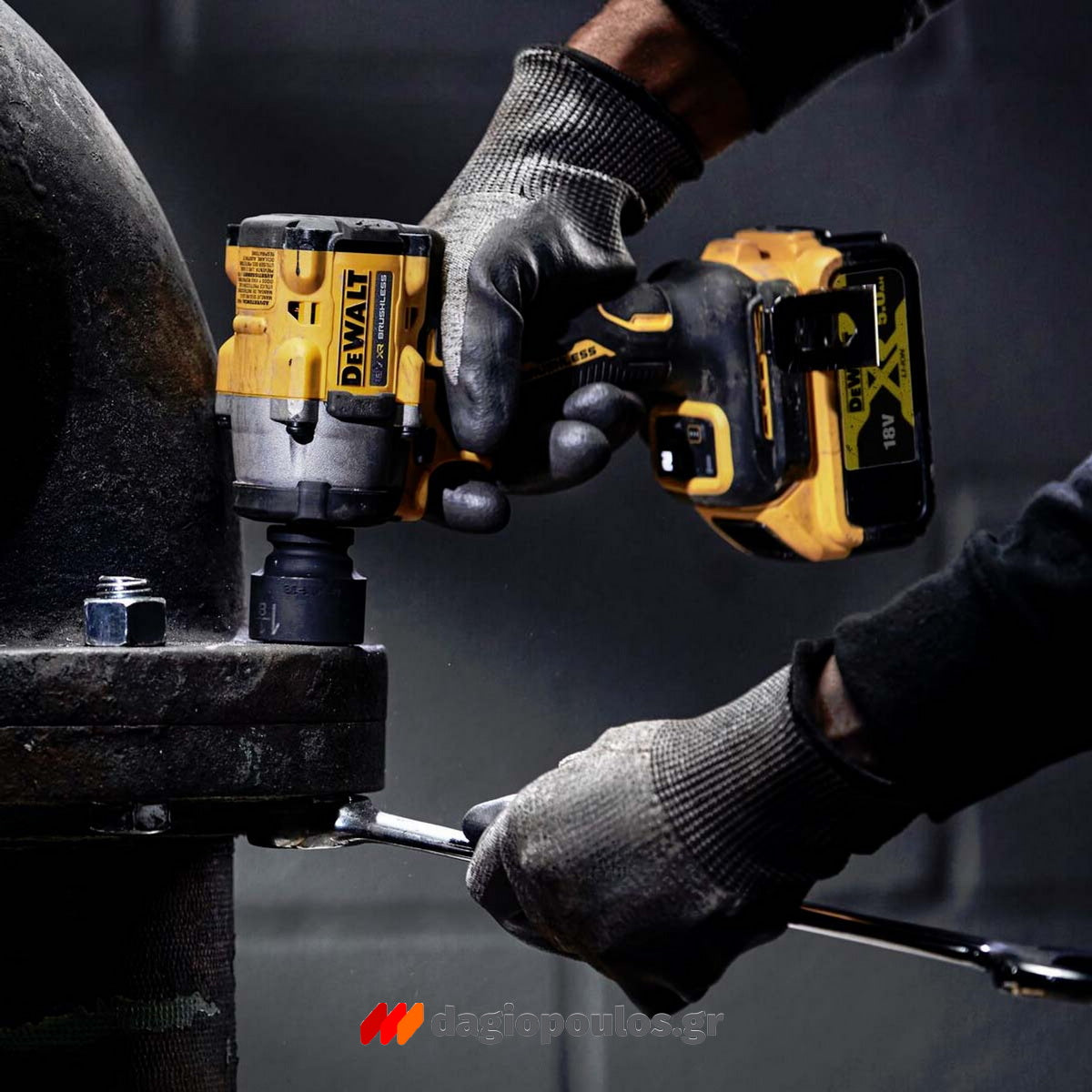 DeWalt DCF921H2T-QW Brushless Μπουλονόκλειδο Μπαταρίας 18V Li-Ion 1/2" 612Nm Με 2 Μπαταρίες 5.0Ah Powerstack & Βαλίτσα T-Stak