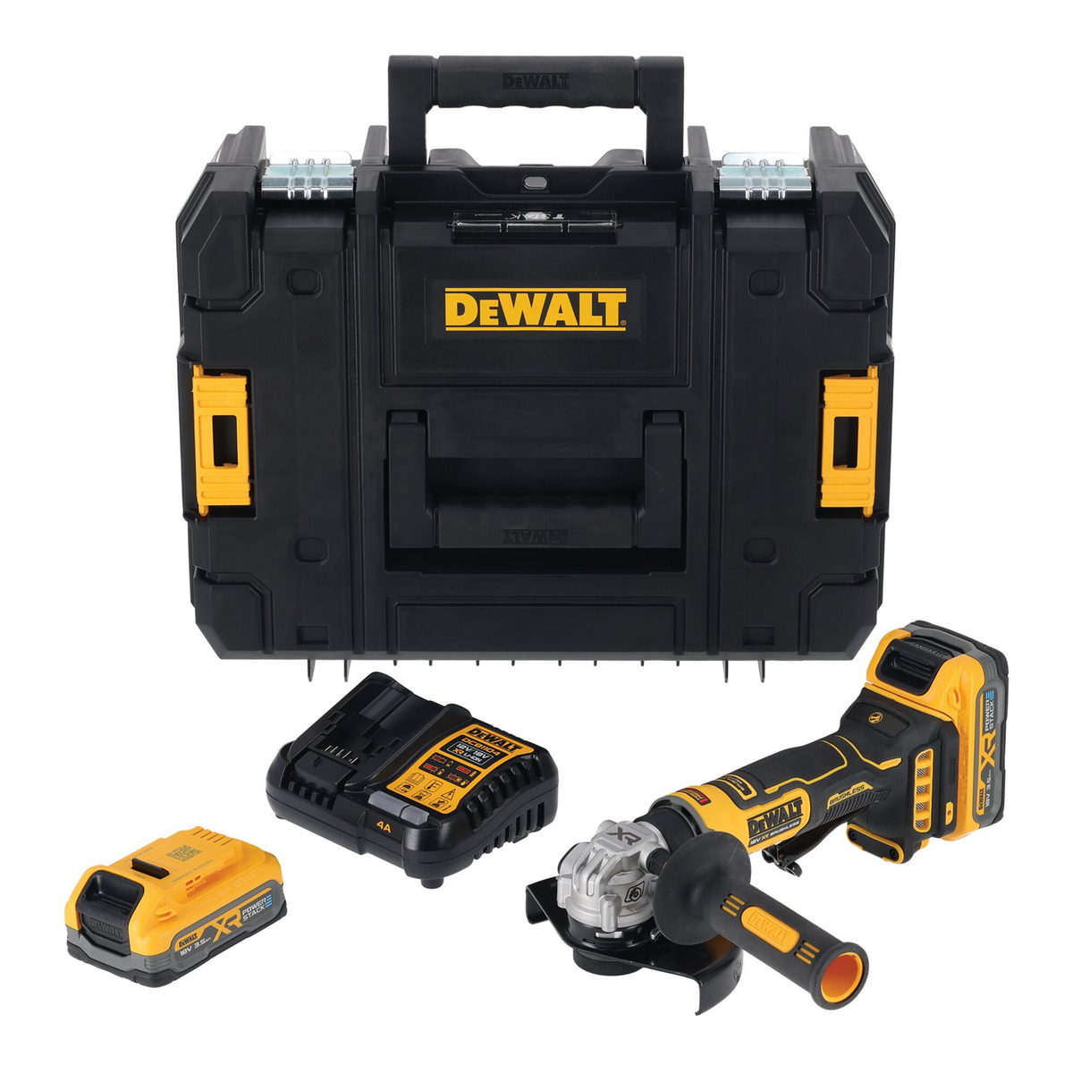 DeWalt DCG404S2T-QW Brushless Γωνιακός Τρόχος Μπαταρίας 125mm 18V Li-Ion Με 2 Μπαταρ.3.5Ah - Βαλίτσα T-STAK