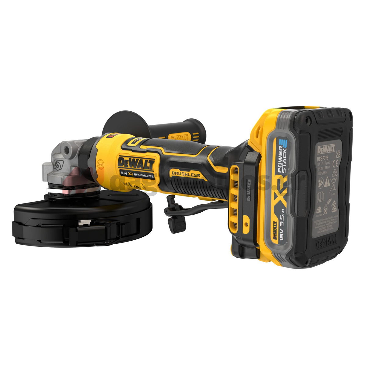 DeWalt DCG404S2T-QW Brushless Γωνιακός Τρόχος Μπαταρίας 125mm 18V Li-Ion Με 2 Μπαταρ.3.5Ah - Βαλίτσα T-STAK