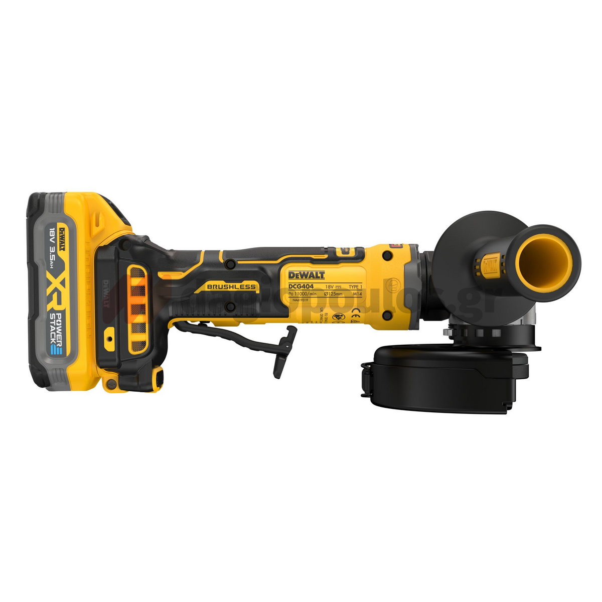 DeWalt DCG404S2T-QW Brushless Γωνιακός Τρόχος Μπαταρίας 125mm 18V Li-Ion Με 2 Μπαταρ.3.5Ah - Βαλίτσα T-STAK