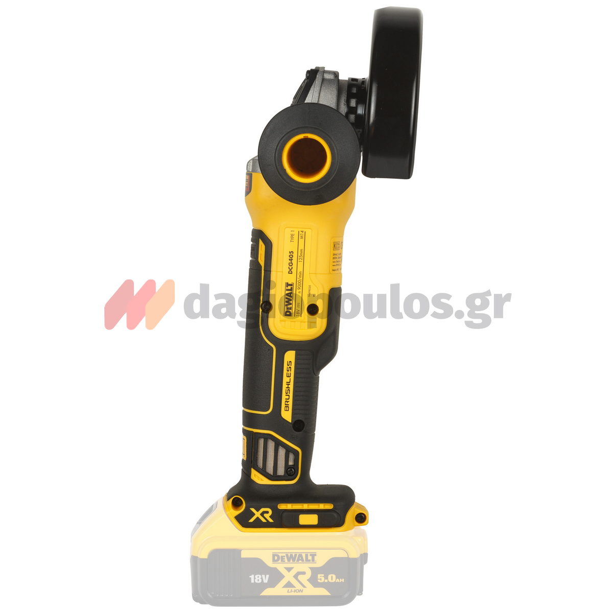 DeWalt DCG405N-XJ Brushless Γωνιακός Τροχός Μπαταρίας 18V Li-Ion XR 125mm SOLO + ΔΩΡΟ 40 Δίσκοι DT3507 125mm