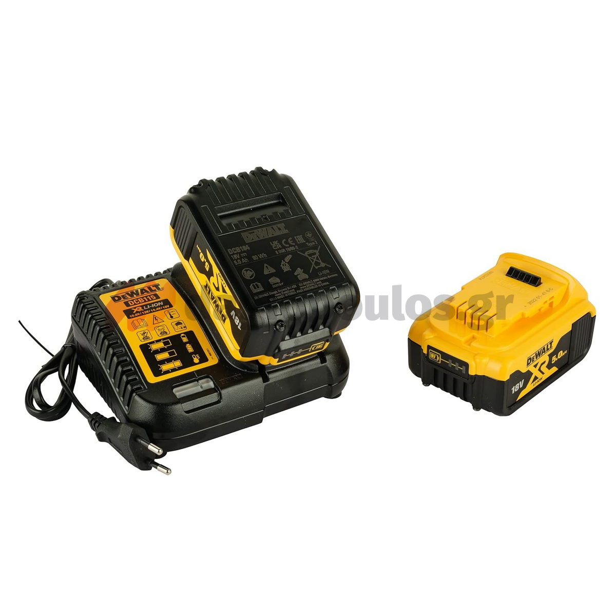 DeWalt DCG405P2-QW Brushless Γωνιακός Τροχός Μπαταρίας 18V Li-Ion 125mm Με 2 Μπατ.5.0Ah XR - Φορτιστή - Βαλίτσα T-Stak + ΔΩΡΟ 40 Δίσκοι DT3507 125mm
