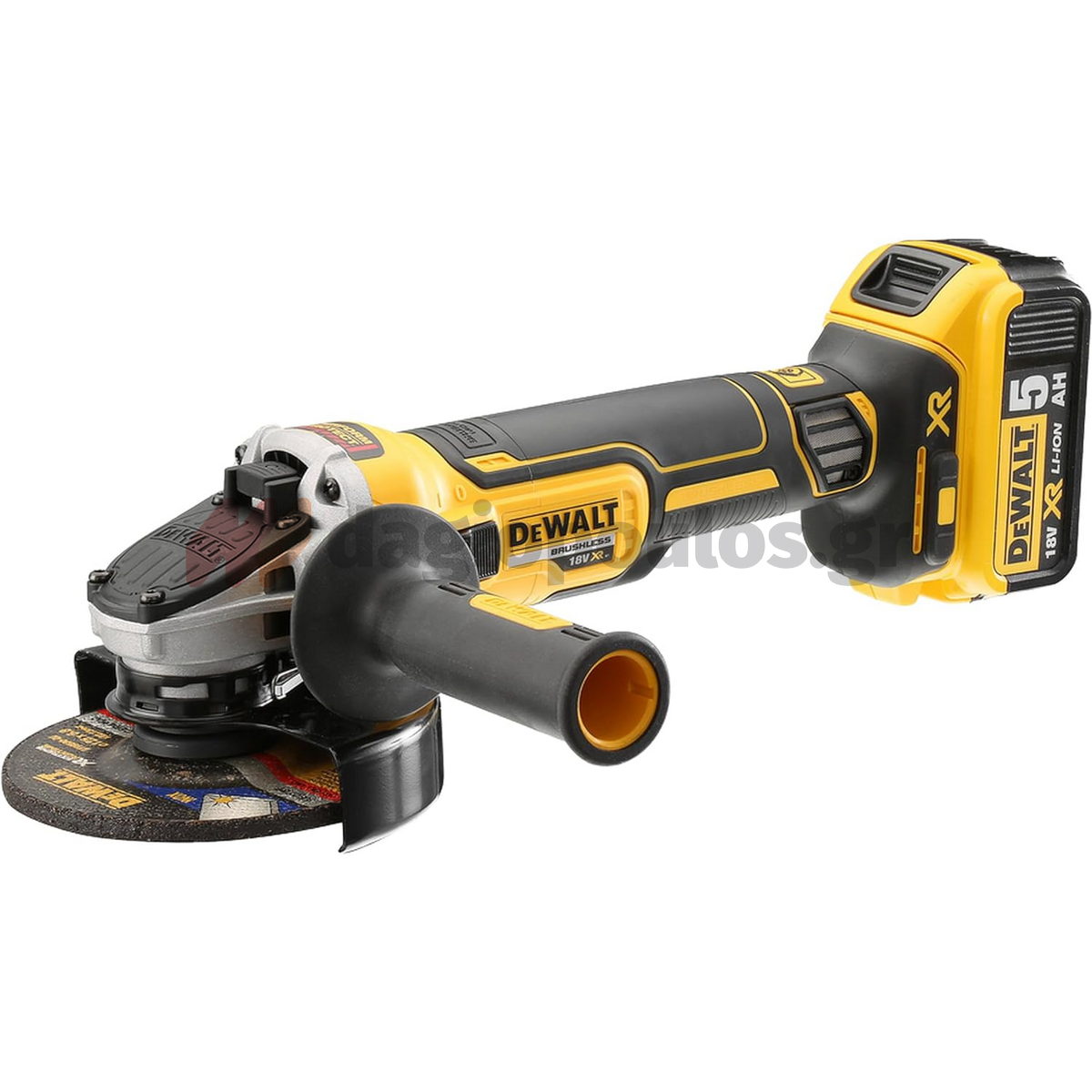 DeWalt DCG405P2-QW Brushless Γωνιακός Τροχός Μπαταρίας 18V Li-Ion 125mm Με 2 Μπατ.5.0Ah XR - Φορτιστή - Βαλίτσα T-Stak + ΔΩΡΟ 40 Δίσκοι DT3507 125mm