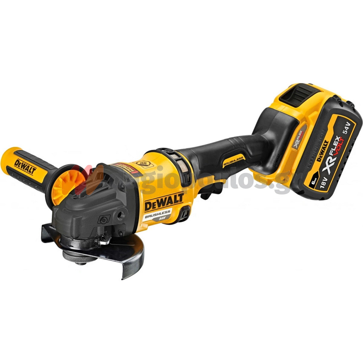 DeWalt DCG418T2-QW Brushless Γωνιακός Τροχός Μπαταρίας 54V Li-Ion 125mm Με 2 Μπατ.6.0Ah & Βαλίτσα T-Stak