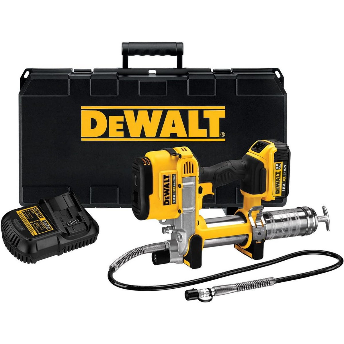 DeWalt DCGG571M1-GB Επαγγελματικός Γρασαδόρος Μπαταρίας 18V Li-Ion Με Μπαταρία 4.0 Ah - Βαλίτσα
