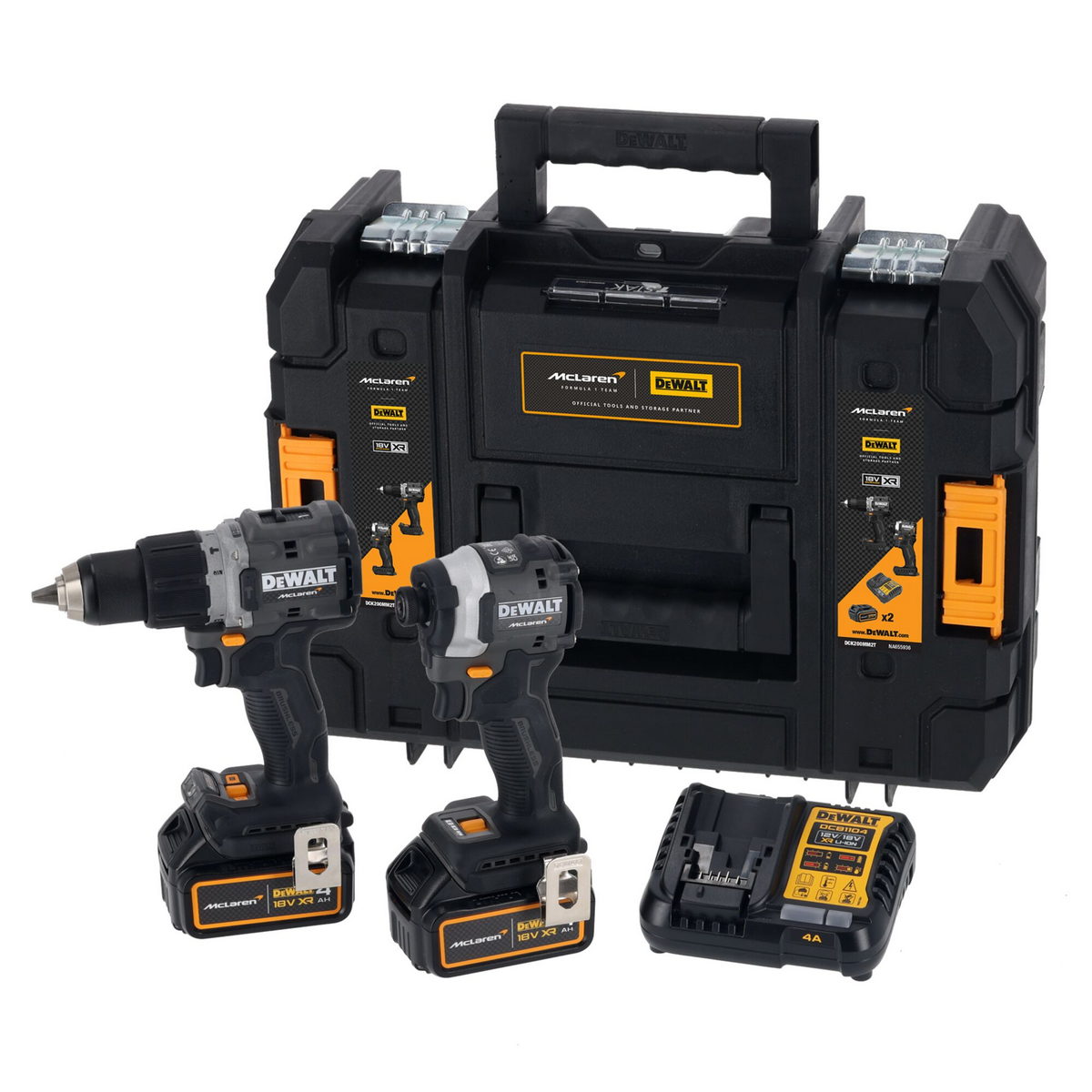 Dewalt Mclaren DCK200MM2T-QW Σετ Brushless Κρουστικό Δραπανοκατσάβιδο & Παλμικό Κατσαβίδι 18V Li-Ion Με 2 Μπατ.4.0Ah - Βαλίτσα T-Stak