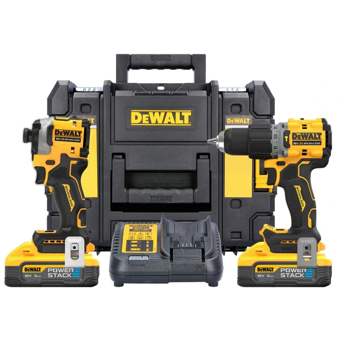 DeWalt DCK2050H2T-QW Brushless Συλλογή Κρουστικό Δραπανοκατσάβιδο & Παλμικό Κατσαβίδι 18V Li-Ion Με 2 Μπατ.5.0Ah - Φορτιστή - Βαλίτσα T-Stak