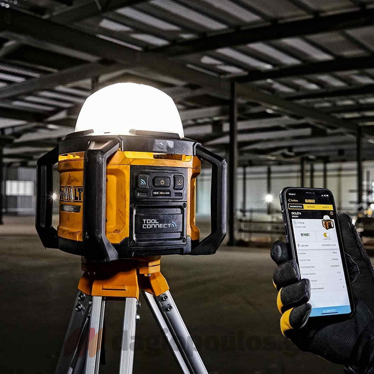 DeWalt DCL074-XJ Φορητός Προβολέας Επιθεώρησης & Εργασίας Μπαταρίας Επαναφορτιζόμενος 18V Li-Ion 360° Περιστρεφόμενος 5000 Lumens SOLO