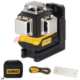 DeWalt DCLE14361GB Αλφάδι Laser 3x360° Πολλαπλών Γραμμών Πράσινης Δέσμης Επαναφορτιζόμενο (USB-C)