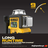 DeWalt DCLE14361GB Αλφάδι Laser 3x360° Πολλαπλών Γραμμών Πράσινης Δέσμης Επαναφορτιζόμενο (USB-C)