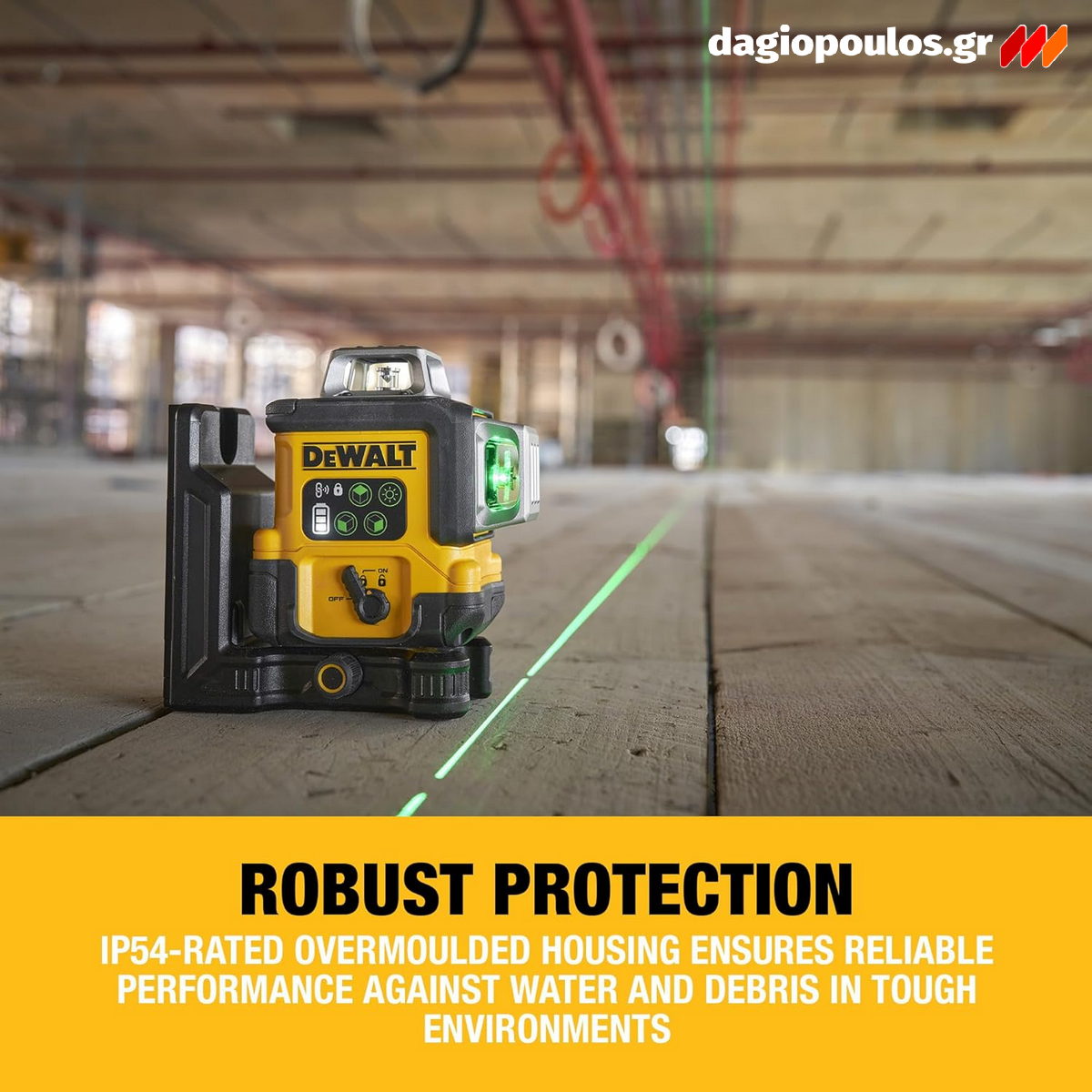 DeWalt DCLE14361GB Αλφάδι Laser 3x360° Πολλαπλών Γραμμών Πράσινης Δέσμης Επαναφορτιζόμενο (USB-C)