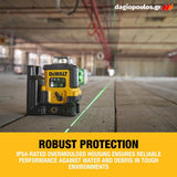DeWalt DCLE14361GB Αλφάδι Laser 3x360° Πολλαπλών Γραμμών Πράσινης Δέσμης Επαναφορτιζόμενο (USB-C)