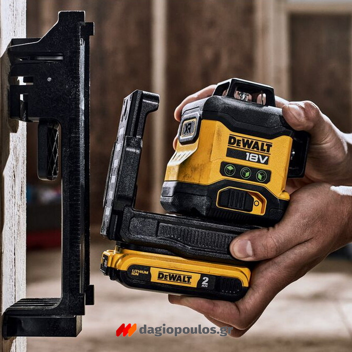 DeWalt DCLE34021D1-QW Γραμμικό Αλφάδι Laser 18V Li-Ion Πράσινης Δέσμης Με Μπαταρία 2.0Ah