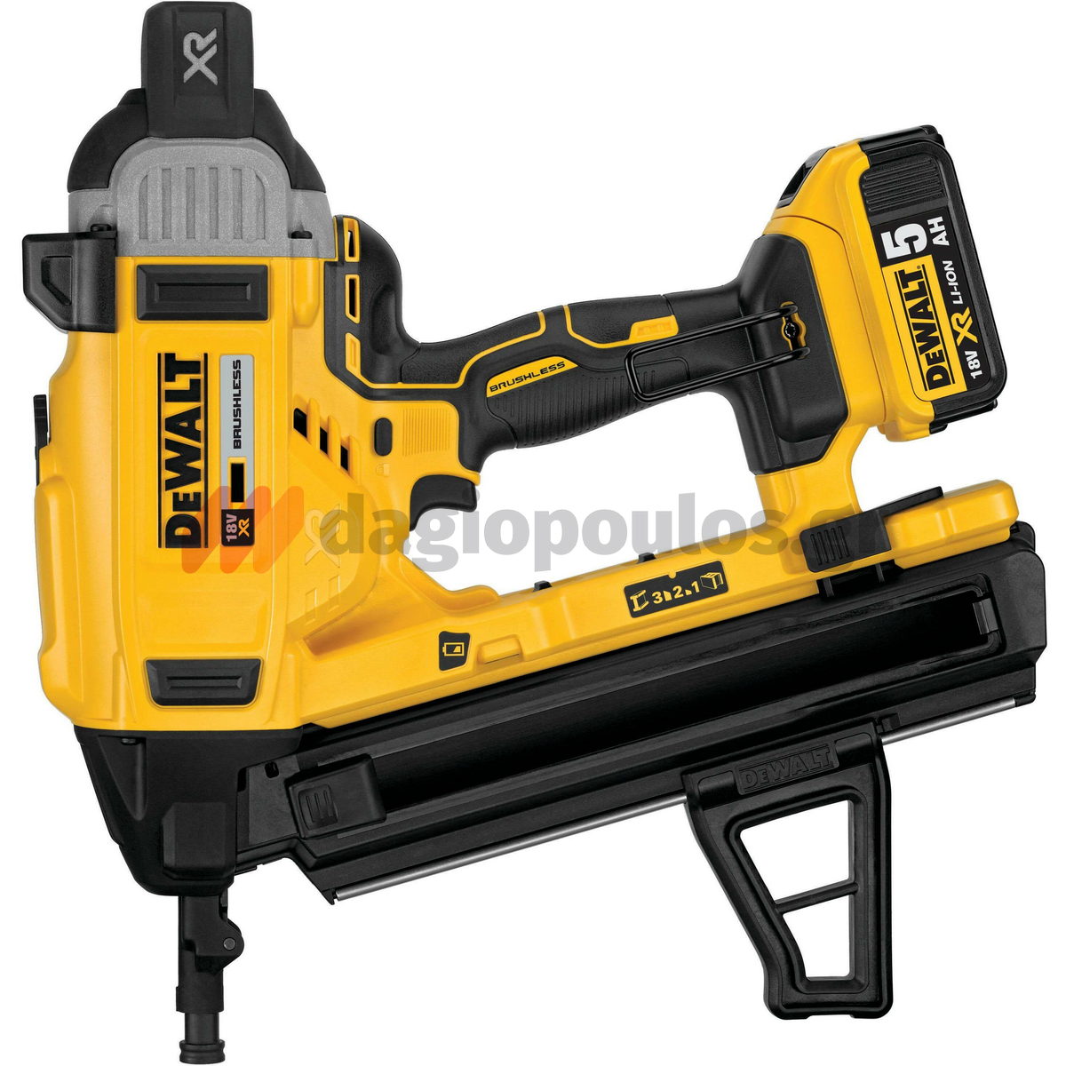 DeWalt DCN890P2-QW Brushless Καρφωτικό Μπετού Μπαταρίας 18V Li-Ion Με 2 Μπαταρίες 5.0Ah & Βαλίτσα