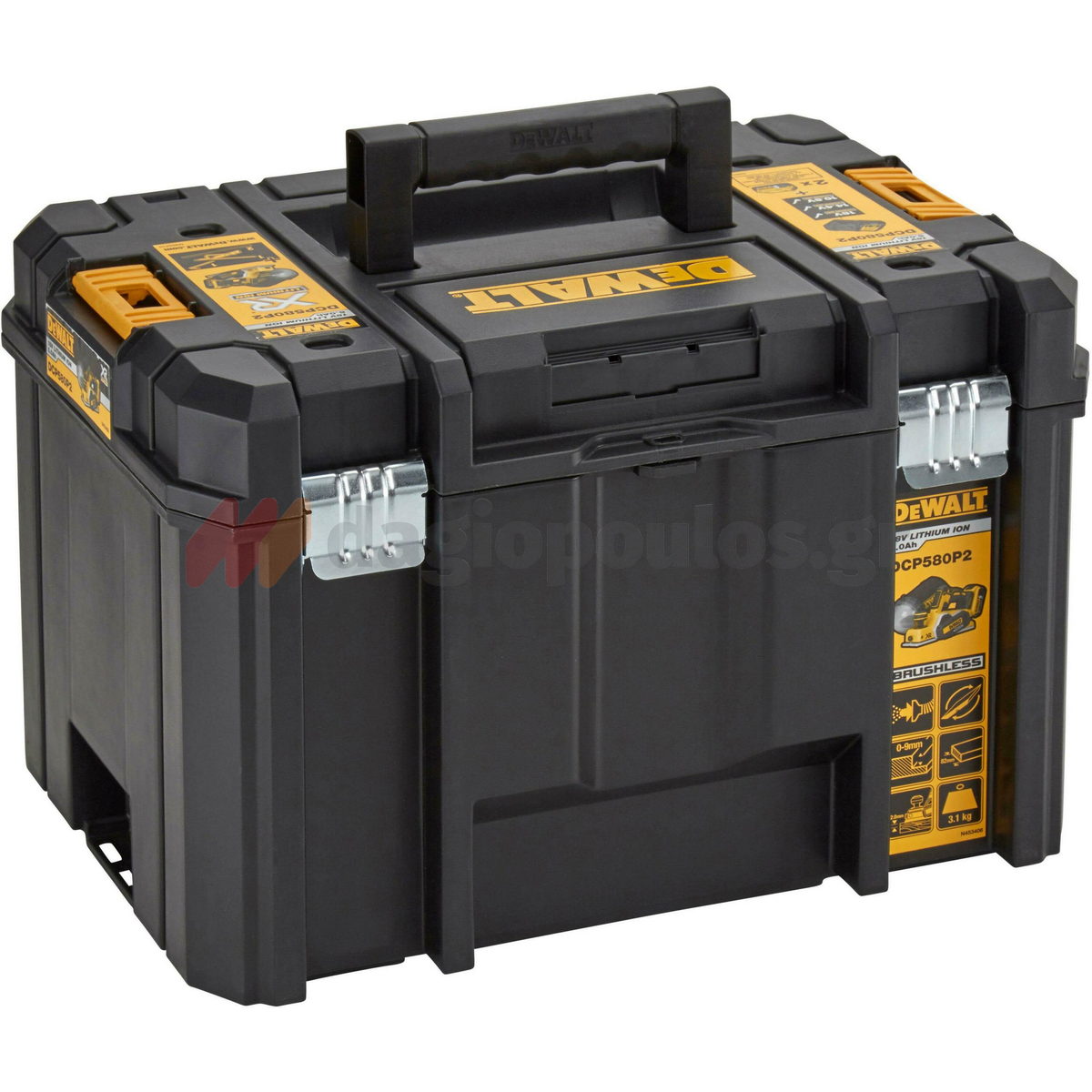 DeWalt DCP5802P2-QW Brushless Πλάνη Μπαταρίας 18V Li-Ion Με 2 Μπατ.5.0Ah - Φορτιστή - Βαλίτσα T-Stak