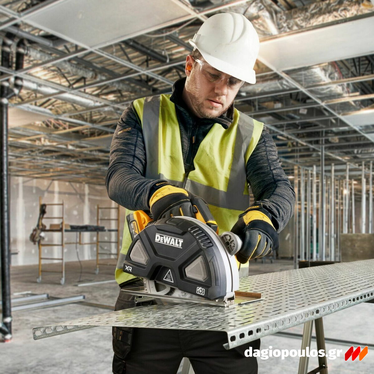Dewalt DCS383H2 Brushless Δισκοπρίονο Μπαταρίας Μετάλλων 184mm 18V Li-Ion Με 2 Μπατ.5.0Ah - Φορτιστή - Βαλίτσα