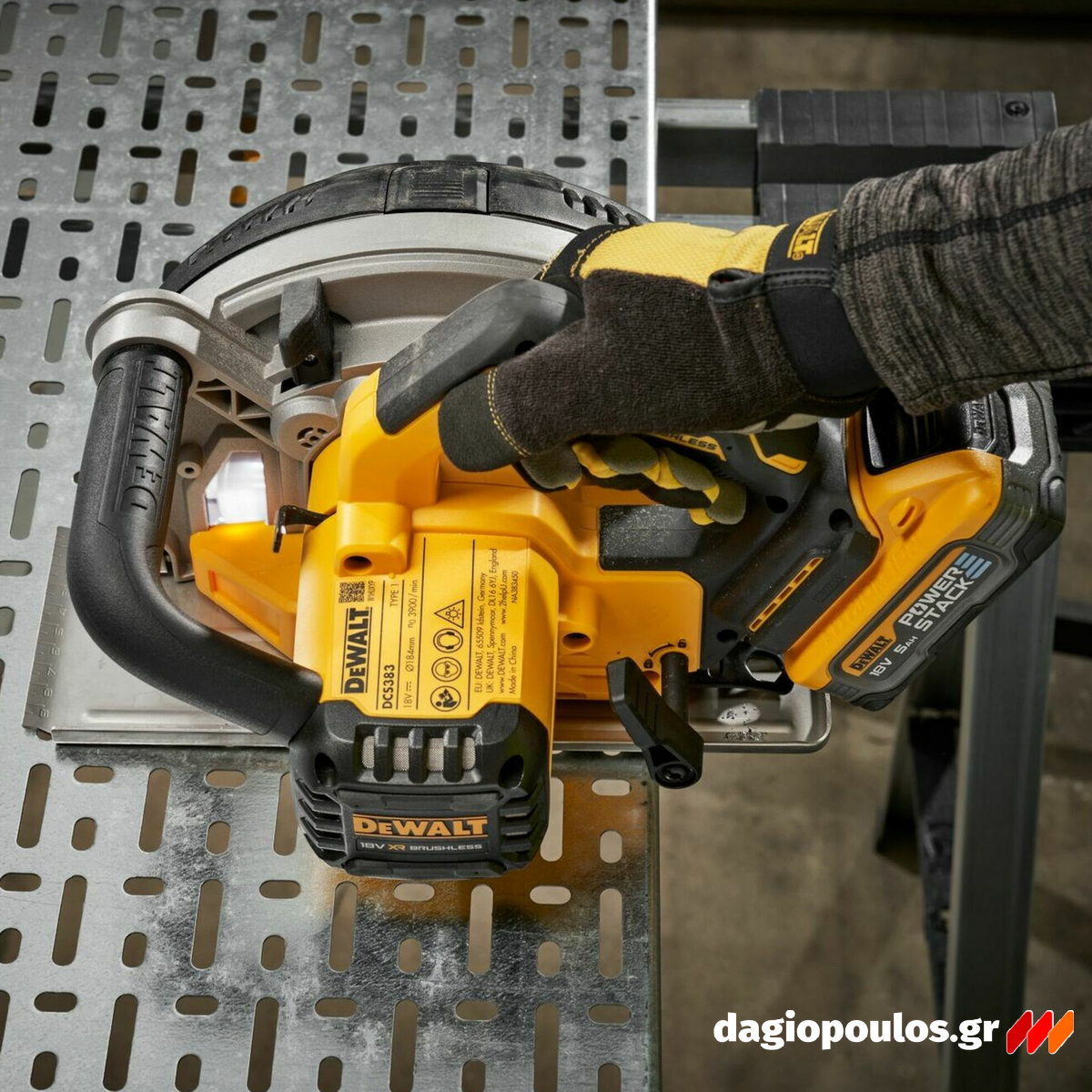 Dewalt DCS383H2 Brushless Δισκοπρίονο Μπαταρίας Μετάλλων 184mm 18V Li-Ion Με 2 Μπατ.5.0Ah - Φορτιστή - Βαλίτσα