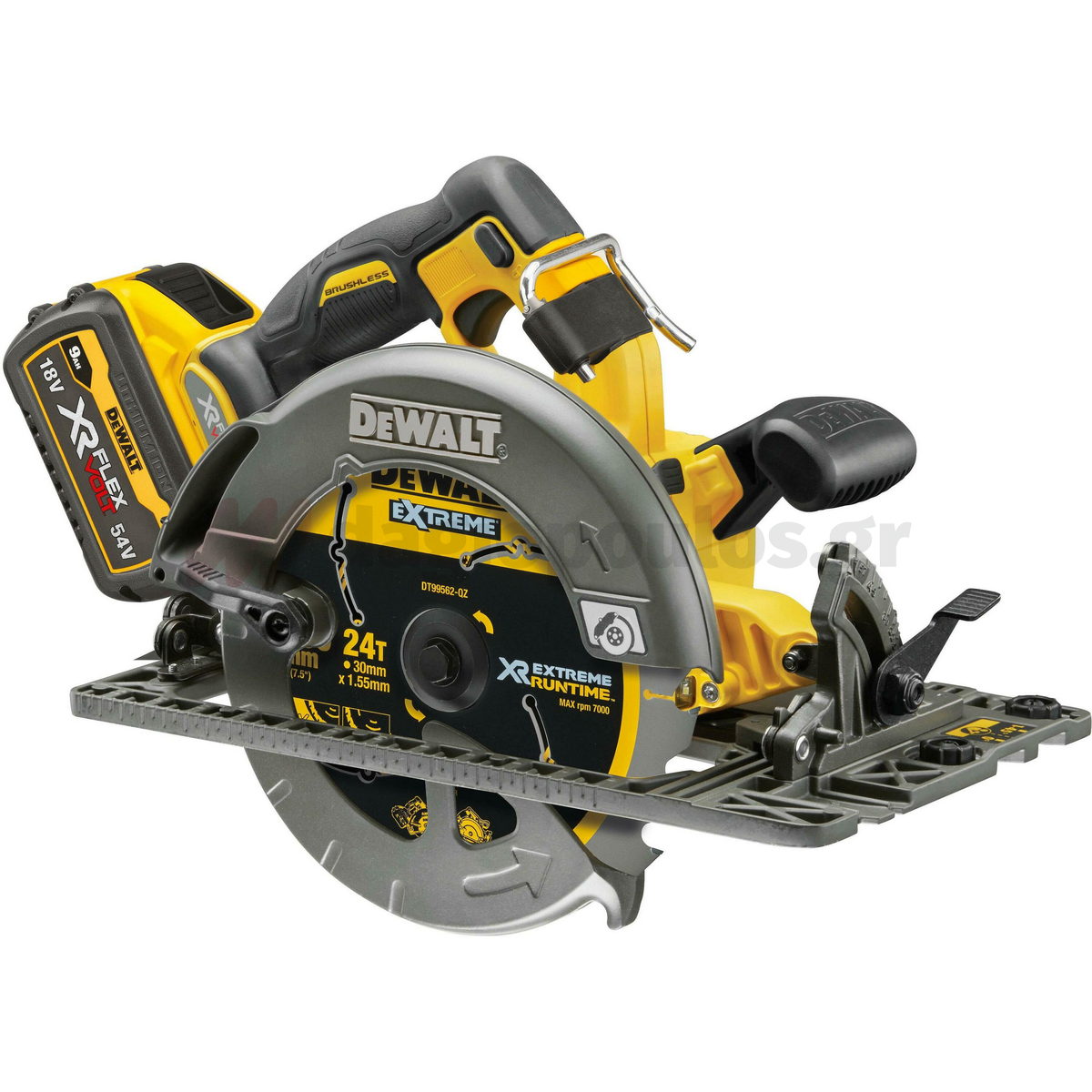 DeWalt DCS579X2-QW Brushless Δισκοπρίονο Χειρός Μπαταρίας 54V XR FLEXVOLT Με 2 Μπατ.9.0Ah - Βαλίτσα T-Stak