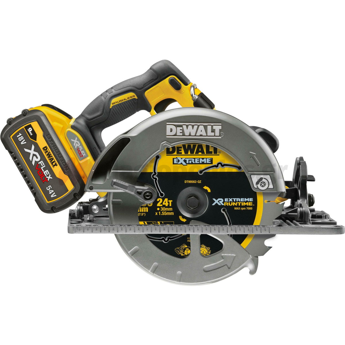 DeWalt DCS579X2-QW Brushless Δισκοπρίονο Χειρός Μπαταρίας 54V XR FLEXVOLT Με 2 Μπατ.9.0Ah - Βαλίτσα T-Stak