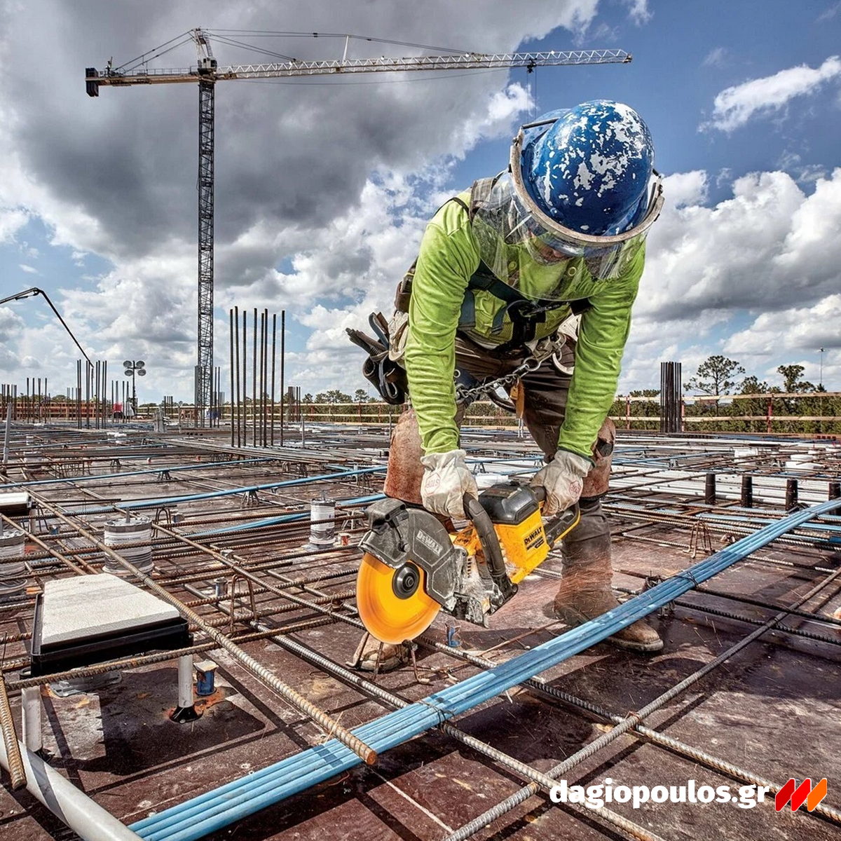 DeWalt DCS691X2-QW Κόφτης Δομικών Υλικών Μπαταρίας 54V Li-Ion 230mm Με 2 Μπατ.9Ah XR FLEXVOLT - Φορτιστή