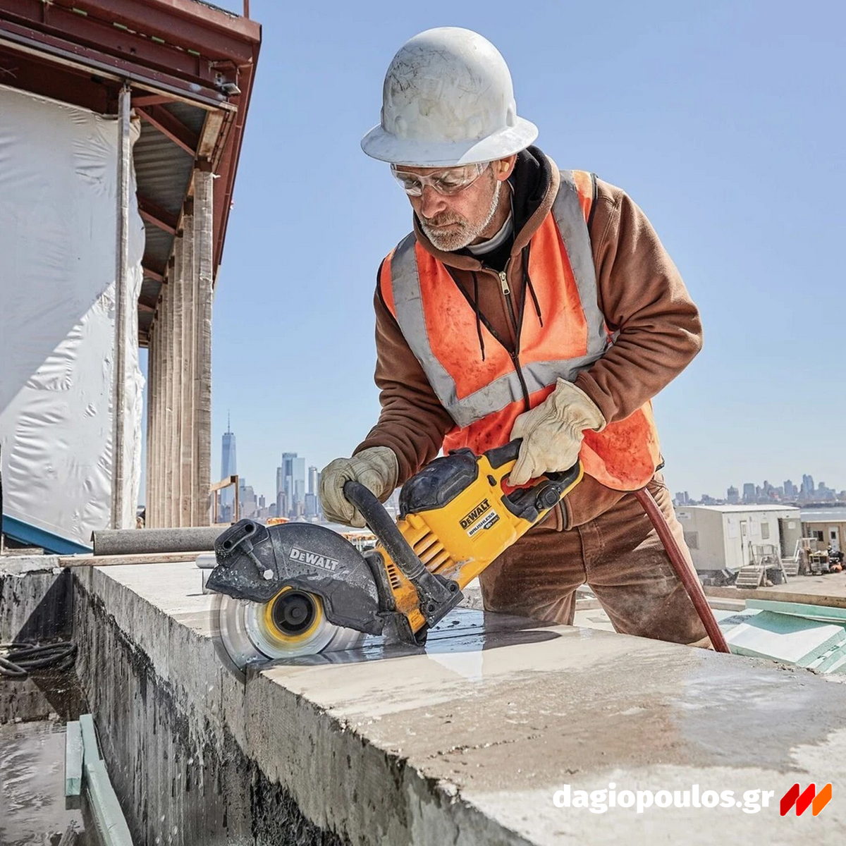 DeWalt DCS691X2-QW Κόφτης Δομικών Υλικών Μπαταρίας 54V Li-Ion 230mm Με 2 Μπατ.9Ah XR FLEXVOLT - Φορτιστή